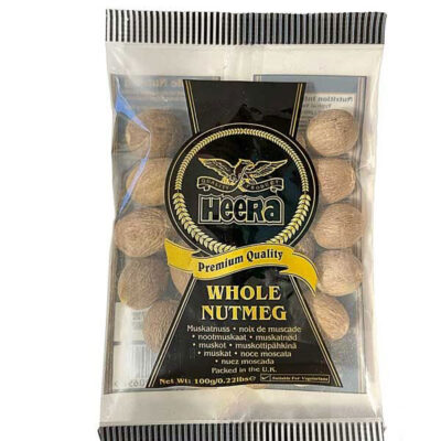 Heera Whole Nutmeg 100g | Premium Whole Spice | Warm & Aromatic Flavor Enhancer