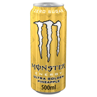Monster Energy Ultra Golden Pineapple 500ml | Refreshing Energy Drink | Tropical Pineapple Flavor