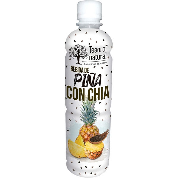 Piña-CON-Chia 450ml | Pineapple & Chia Seed Drink | Refreshing Tropical Beverage