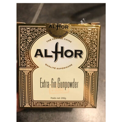 AL HOR Extra Fin Gunpowder Green Tea 200g | Premium Rolled Tea Leaves | Refreshing & Aromatic