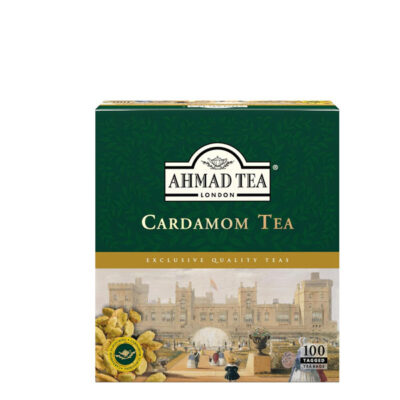 Ahmad Tea Cardamom 100 Tea Bags (200g) | Aromatic Spiced Black Tea | Rich & Refreshing Flavor