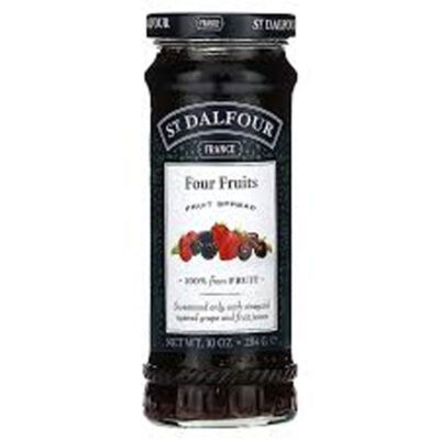 St. Dalfour France Cuatro Frutas 284g (Glass) | Four Fruits Premium Fruit Spread | 100% Natural, No Added Sugar