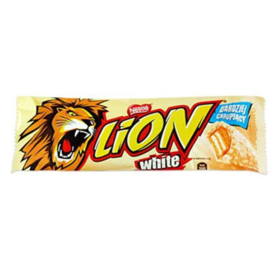 Nestlé Lion White Chocolate Bar 42g | Crunchy & Creamy Snack | Sweet Treat for Chocolate Lovers