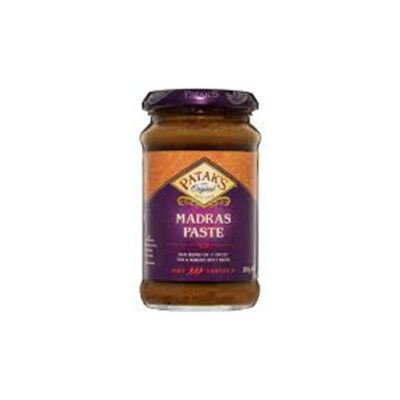 Patak’s Madras Paste | Authentic Hot South Indian Curry Marinade | 283g Jar