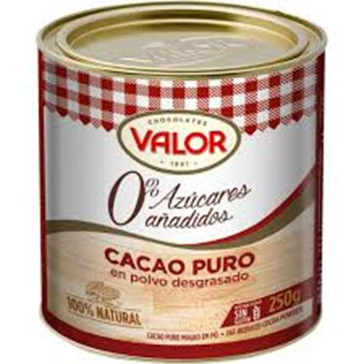 Valor Cacao Pure 250g | Unsweetened Cocoa Powder | Rich & Intense Chocolate Flavor