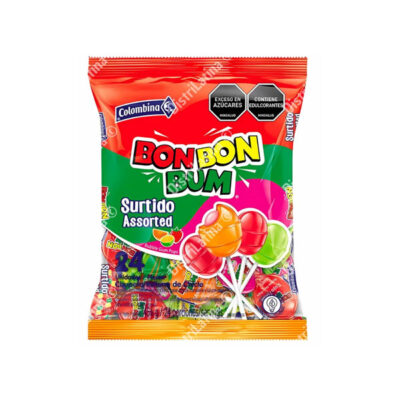 Bon Bon Bum Surtido 360g | Assorted Flavored Lollipops | Sweet & Fun Candy Mix