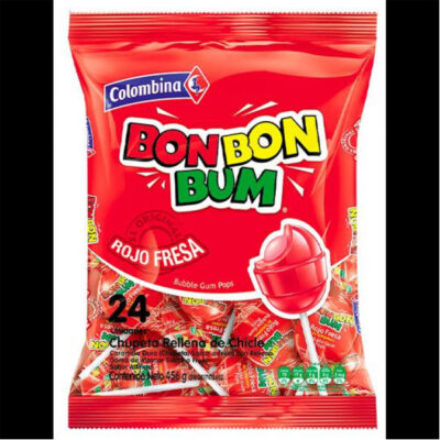 Bon Bon Bum Fresa 408g | Strawberry Lollipop Candy | Fruity & Fun Treat