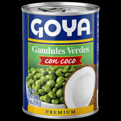 Goya Gandules Verdes con Coco | Green Pigeon Peas with Coconut | Ready-to-Cook Latin Specialty