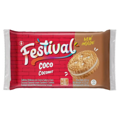 Festival Coco 400g | Coconut Cream Sandwich Cookies | Sweet & Tropical Colombian Biscuits