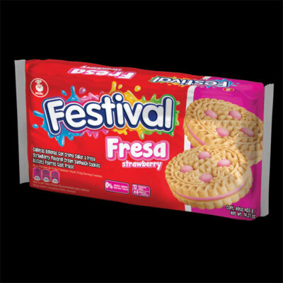 Festival Fresa 400g | Strawberry Cream Sandwich Cookies | Sweet & Fruity Colombian Biscuits
