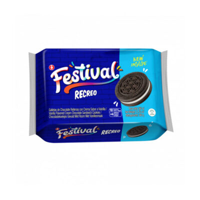 Festival Recreo 400g | Chocolate Cream Sandwich Cookies | Fun & Delicious Colombian Snack