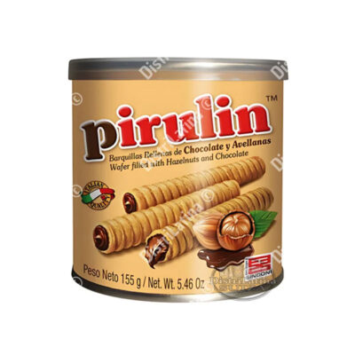 Pirulin Can Wafers with Hazelnuts | Chocolate Hazelnut Rolled Wafers | Crunchy & Sweet Snack