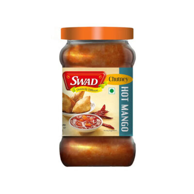 Swad Hot Mango Chutney | Spicy & Tangy Indian Condiment | 340g Jar