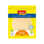 Swad Pappadums Garlic | Crispy Indian Lentil Snacks | Ready-to-Fry | 200g Pack