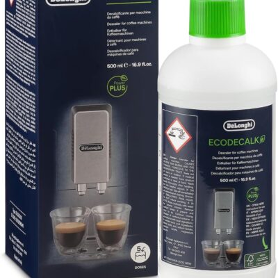De’Longhi EcoDecalk DLSC500 Descaler, 5 Dose Descaler, Maintenance Accessory for Coffee Machine, Plant Origin Ingredients, 5 Dose Bottle, 500 ml
