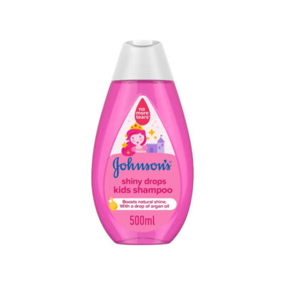 Johnson’s Baby Drops of Shine Shampoo (1 x 500 ml), Children’s Shampoo with Argan Oil, Sulfate and Paraben Free Shampoo for Baby, for Silky Soft Hair