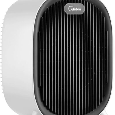 MIDEA Low Consumption Bathroom Electric Heater 2000W | Heater with Cold Air Function and 2 Power Levels | Portable Heater with Adjustable Thermostat and Overheating Protection, White