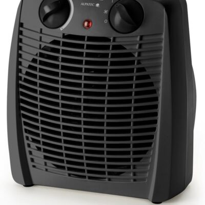 Taurus New Gobi Heater | 2000W | 2 Heat Levels | Fan Function | Adjustable Thermostat | Thermal Protection | Light Pilot | Carry Handle | Black