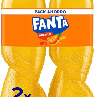 Fanta Orange – Soft Drink with 8% Orange Juice, Low Calorie – Pack 2 Bottle 2l