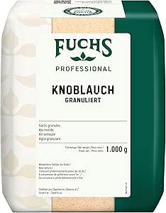 Fuchs Professional: Garlic Granulated | Garlic Powder for Seasoning Meat, Vegetables and Fish Dishes | Professional Quality for Bulk Consumers and Gastronomy | 1 kg in Recyclable Bag