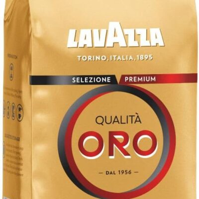 Lavazza, Qualità Oro, Coffee in Natural Bean, Ideal for Espresso Machine, with Aromatic Notes of Fruits and Flowers, 100% Arabica, Intensity 5, Medium Roast, Pack of 1 kg