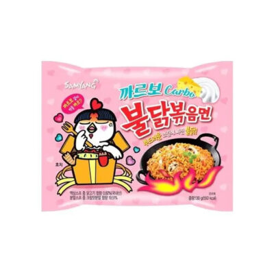 Buldak Pink Carbonara Samyang Noodles – Creamy Spicy Korean Hot Chicken Flavor