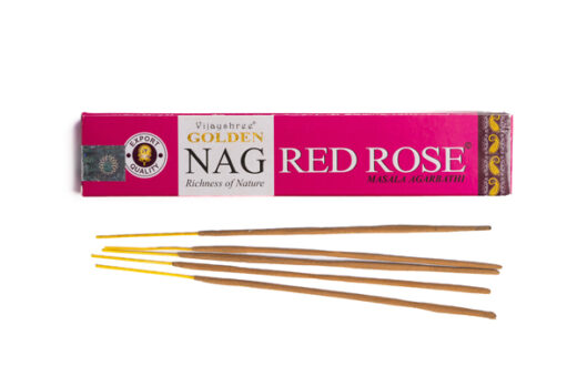 Golden Nag Red Rose Incense – Romantic Floral Aroma for Relaxation, Love & Meditation