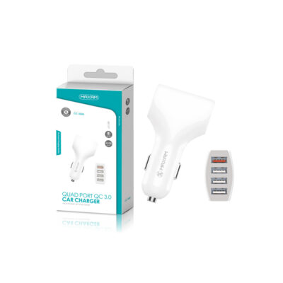 Maxam Quad Port QC 3.0 Car Charger – Fast & Safe Charging for Multiple Devices