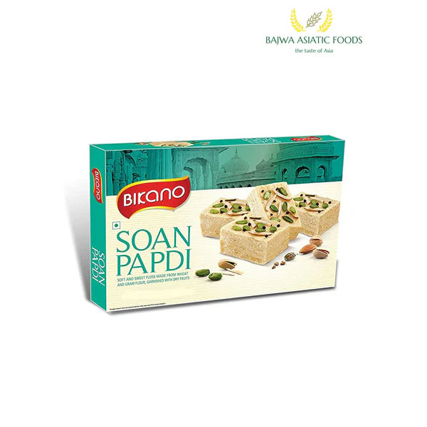 Bikano-soan-papdi-500g.jpg Bikano Soan Papdi 500g | Traditional Indian Sweet | Flaky & Melt-in-Mouth Delight - Image 1