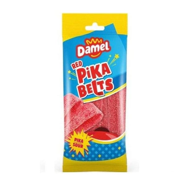 Damel-red-pika-belts-0.95.jpg Damel Red Pika Belts 100g | Tangy & Chewy Candy Strips | Sweet & Spicy Treat - Image 1