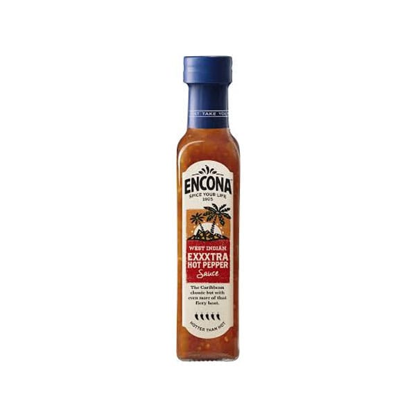 Encona-west-indian-exxxtra-hot-pepper-sauce.jpg Encona West Indian Exxxtra Hot Pepper Sauce | Fiery Caribbean Chili Blend | 142ml Bottle - Image 1