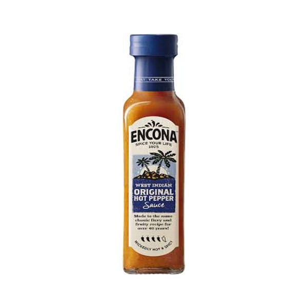 Encona-west-indian-hot-sauce.jpg Encona West Indian Hot Pepper Sauce | Authentic Caribbean Scotch Bonnet Blend | 142ml Bottle - Image 1
