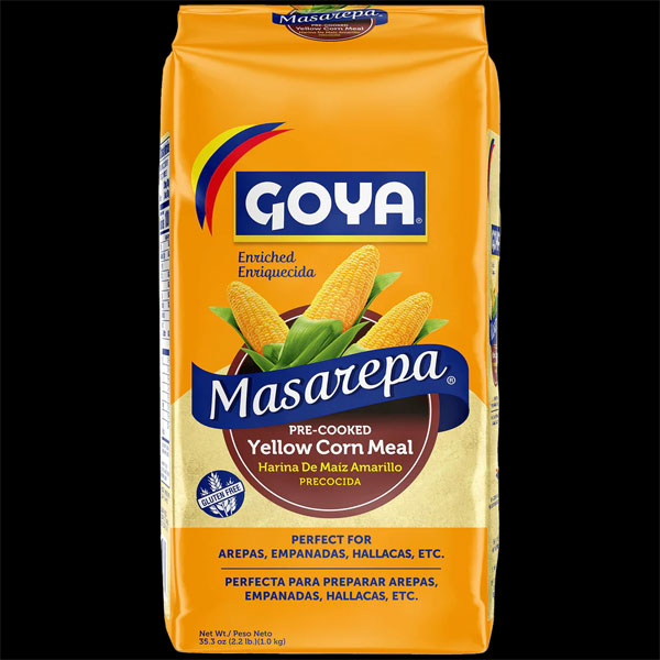 Goya-masarepa-pre-yellow-corn-meal.jpg Goya Masarepa Pre-Cooked Yellow Corn Meal | Harina de Maíz Amarillo Precocida | 1kg Pack - Image 1