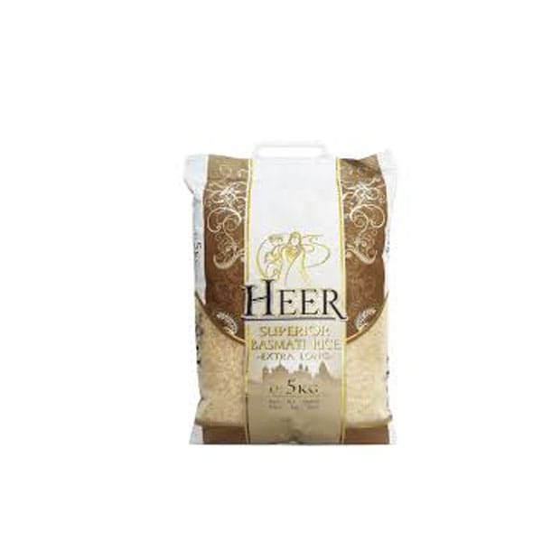 Heer-basmati-rice.jpg Heer Basmati Rice 5kg | Long Grain Premium Rice | Aromatic & Fluffy Cooking - Image 1