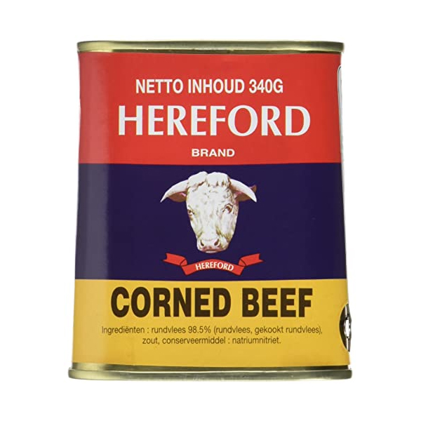 Netto-inhoud-Hereford-corned-Beef.jpg Hereford Corned Beef – Premium Canned Beef for Sandwiches, Meals & Snacks - Image 1