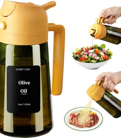 Oil Sprayer and Dispenser 470ml Glass Bottle
