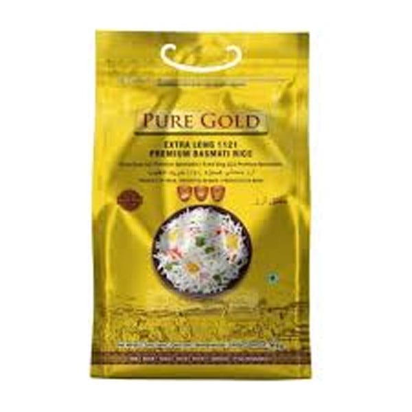 Pure-golden-extra-long-121-premium-basmati-rice.jpg Pure Golden Extra Long 121 Premium Basmati Rice 20kg | Aromatic & Fluffy Long-Grain Rice - Image 1