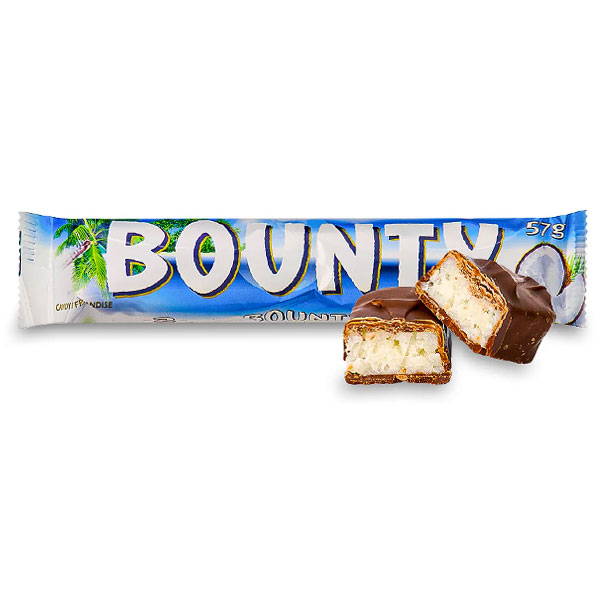 bounty-coconut-chocolate-1.20.jpg Bounty Coconut Chocolate 57g | Chocolate Bar with Coconut Filling | Sweet Treat for Kids & Adults - Image 1