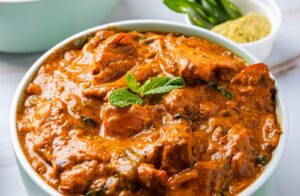 Butter Chicken in Spain - chicken curry with basmati rice ready to serve