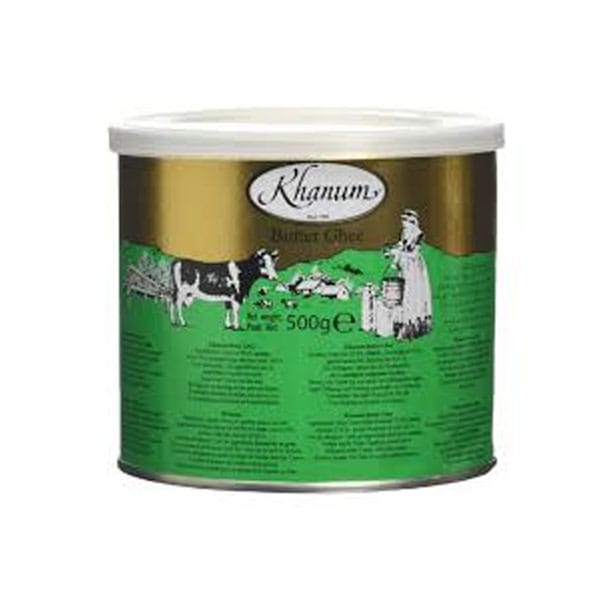 khanum-ghee-500g.jpg Khanum Pure Butter Ghee | Premium Clarified Butter | 500g Tin - Image 1