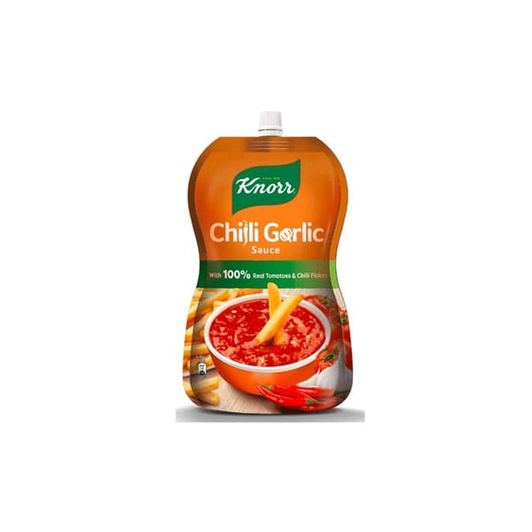 knorr-chilli-garlic-sauce.jpg Knorr Chilli Garlic Sauce | Spicy & Tangy Condiment | 200g Bottle - Image 1