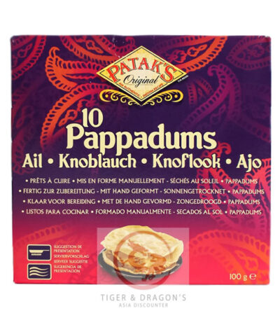 Garlic Pappadums 200g – Ready-to-Cook Lentil Papad