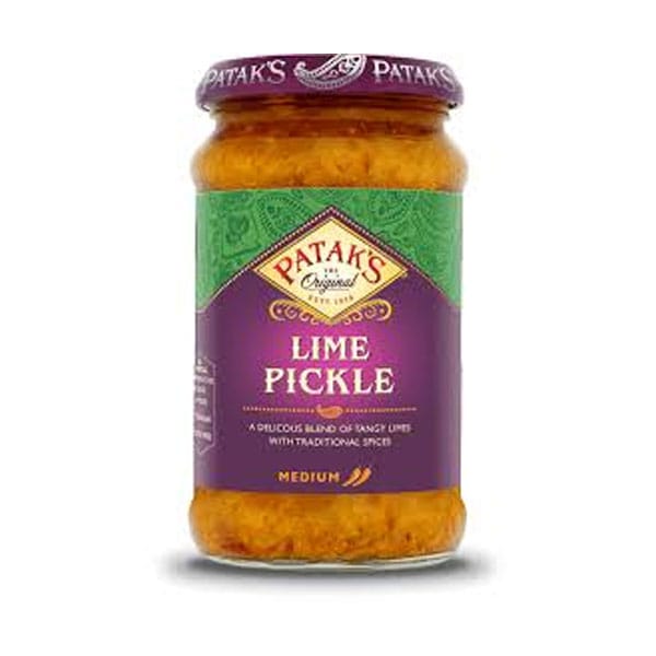 pataks-lime-pickle.jpg Patak’s Lime Pickle | Authentic Indian Spicy & Tangy Condiment | 283g Jar - Image 1