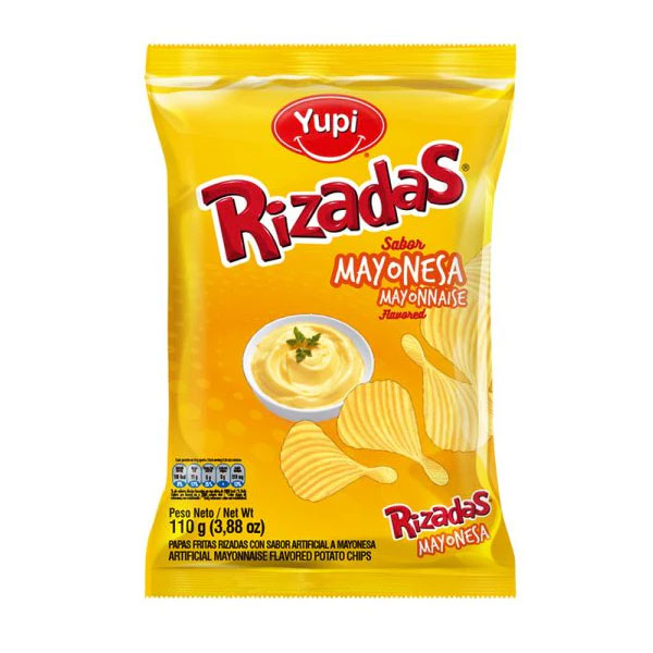 rizadas-mayonesa.jpg Rizadas Mayonesa | Crispy Curly Potato Chips with Mayonnaise Flavor | 100g Pack - Image 1