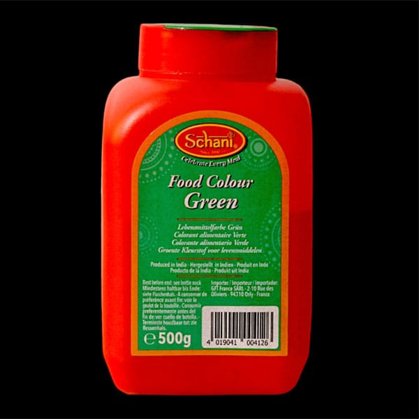 schani-food-colour-green.jpg Schani Green Food Colour | Vibrant Powdered Colour | 12 x 25g Packets - Image 1