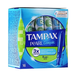 tampax-pearl-compak.jpg TAMPAX Pearl Compak 3IN1 | Tampons with Applicator | Comfortable & Reliable Protection - Image 1